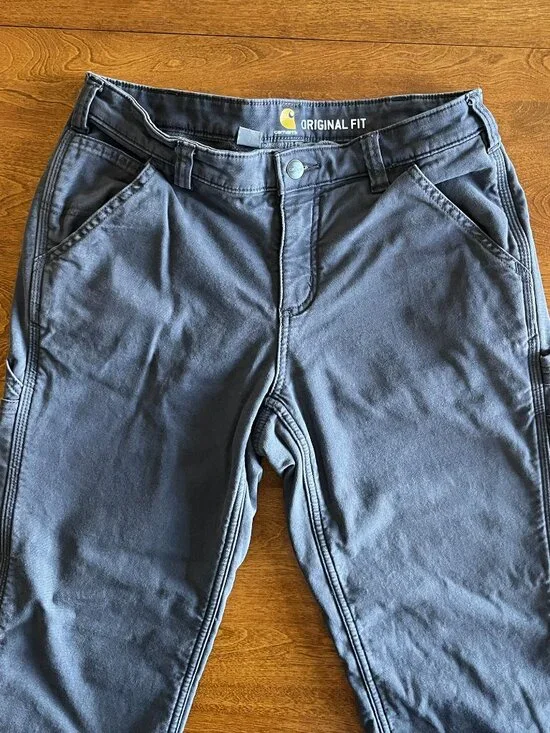 Carhartt blue-gray fleece-lined Crawford pants 6 - Picture 5 of 13